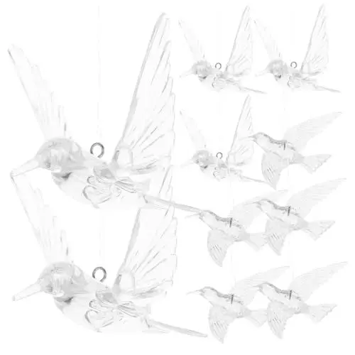 Produktbild: NESTINGHO 10 Stück DIY Transparenter Vogel Kristall Kolibri Hochzeit Deckenbehang Ornament Dekor Kolibri Hängeanhänger Hängekolibri Heimanhänger Party Decke Schmückt Acryl
