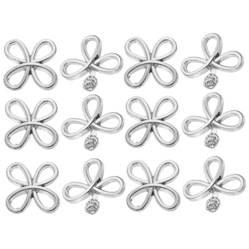 Produktbild: NESTINGHO 12 Paare Schnalle Rockhaken und Ösenverschlüsse Cape-Verschluss Outfits kleidungsknopf Kleidungsknöpfe Knöpfe mit chinesischem Knotendesign Annähen von Knöpfen Legierung Silver