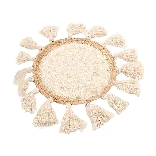 Produktbild: NESTINGHO 1Stk Gewebter Wandteppich mit Quaste Teenager Anhänger in Sonnenform boho wandteppich Baumwollseil Wanddekoration hochzeitsdekoration tapeziertisch Baumwollseil gewebter Anhänger