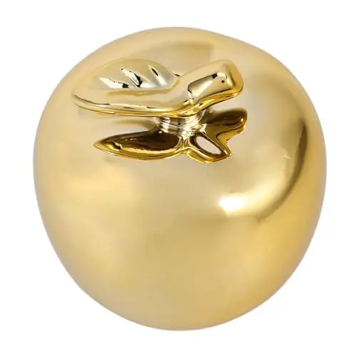 Produktbild: NESTINGHO 1Stk -Keramik-Ornament weihnachtsdeko schönes weihmachtsdeko Hausdekoration gefälschte rote Äpfel dekorative Äpfel Weihnachtsfeierverzierung Desktop-Dekoration Golden