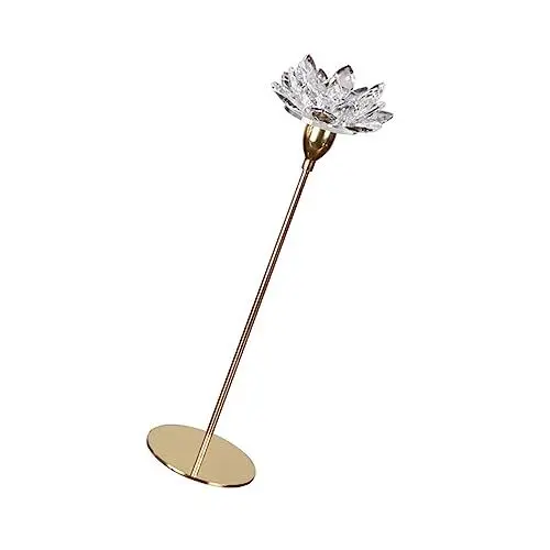 Produktbild: NESTINGHO 1Stk Kerzenhalter dekorativer Kerzenständer Blumen Teelichthalter Kerzensäule hochzeitsdeko hochzeits Dekoration Hochzeitskerzenständer einfacher dekorativer Leuchter Glas Golden
