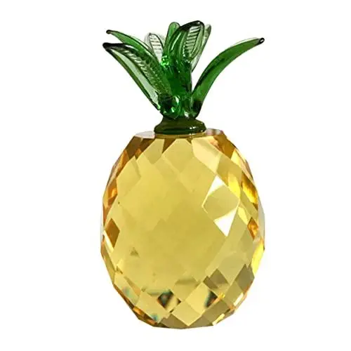 Produktbild: NESTINGHO 1Stk Kristall-Ananas-Ornament Sachen Lebensechte Dekoration Tafelobst Schüssel bürodeko büro Dekoration Kristalldekoration Kreative Dekoration künstlicher Kristall Yellow