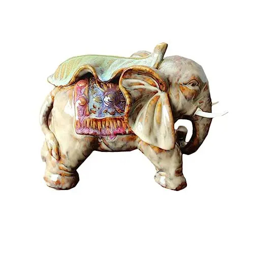 Produktbild: NESTINGHO 1Stk Ornamente erhabener Rüsselelefant Elefanten-Skulptur wohnungsdeko The Edith Eger Elefanten Dekoration Tischdekoration aus Keramik Unterglasur mehrfarbiges Porzellan