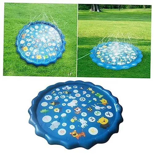 Produktbild: NESTINGHO 1Stk umweltfreundliche aufblasbare Matte Wasserspray-Spielzeugmatte Poolmatte Strandmatten Spielmatte Sprinkler Matte für Kinder aufblasbare Unterlage für Kinder Rasensprengermatte