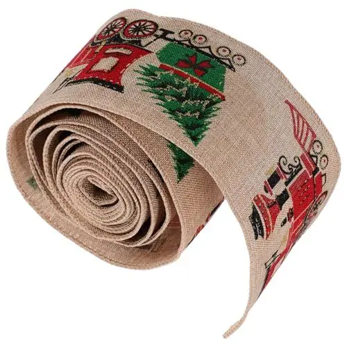 Produktbild: NESTINGHO 1 Rolle Handgefertigtes Schleifenband Mit Drahtkante DIY Band Weihnachtsbaum Dekoratives Band Weihnachtsband Bastelband Weihnachtsparty Band Weihnachtsband Drahtband Tuch