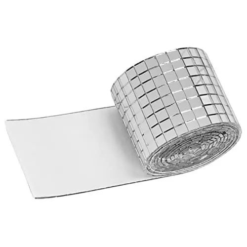 Produktbild: NESTINGHO 1 Rolle Selbst Klebende Spiegel Aufkleber Wandfliesenaufkleber Für Den Haushalt Spiegeldekoration 3d-wanddekorationen Disco-kugel-dekor Spiegelwandfliesen Diy-aufkleber Silver Glas