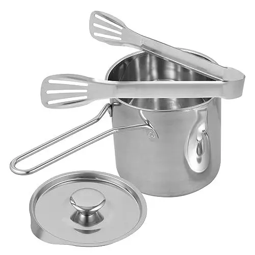Produktbild: NESTINGHO 1 Satz Fritteuse Aus Edelstahl Friteusen Bratpfanne Bratwerkzeug Fritteusen Für Zu Hause Friteusen-kit Bratpfanne Aus Metall Bequemer Topf Mini-bratzange Silver Rostfreier Stahl