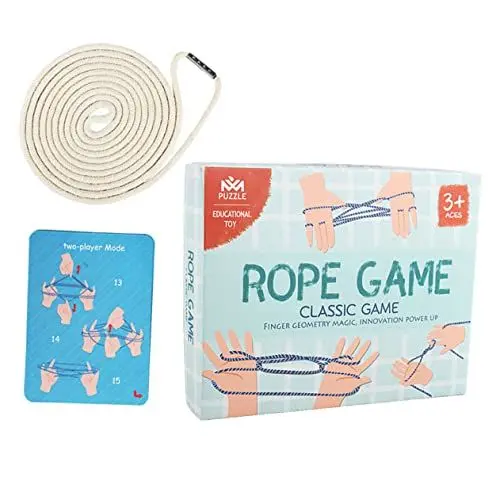 Produktbild: NESTINGHO 1 Satz Geflochtenes Seil Handseilspiel Spielzeug Für Kinder Finger Seil Spielzeug Wiegen-Seil-Spiel Kreatives Spielzeug Fingerseil Strecken Zappelseil Spielzeug Beige Hanfseil
