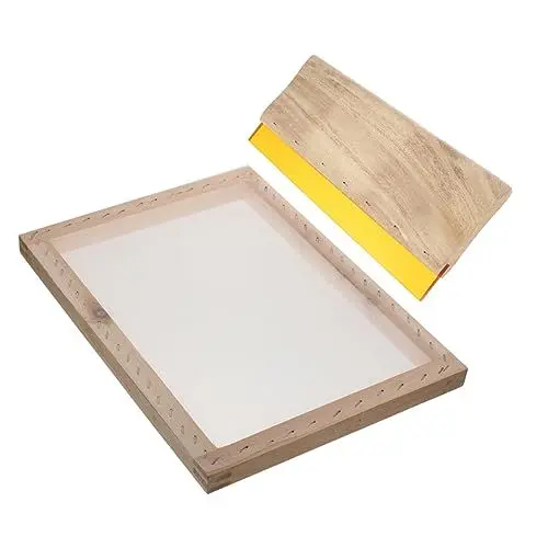 Produktbild: NESTINGHO 1 Satz Siebdruck-Set Tintenwischer Siebdruckplatte Handdruck-Wassertintenschaber Kratzbrett Siebdruckrahmen Screen Printing Kratzplatte für Bildschirmtinte Sieb-Tintenrakel Gummi