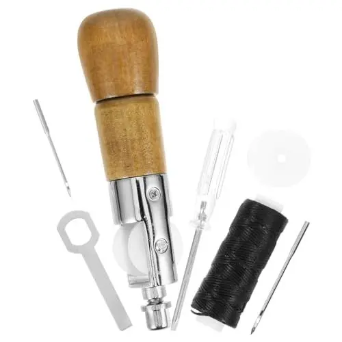 Produktbild: NESTINGHO 1 Set Leder Handnähmaschinen Ahle Leder Bastelset Leder Bastelnadeln Kits Leder Bastelbedarf Leder Arbeitszubehör DIY Lederreparaturwerkzeuge Leder Bastelwerkzeuge