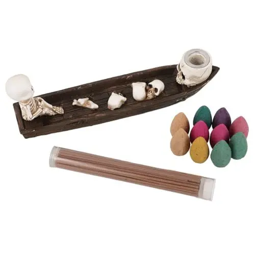 Produktbild: NESTINGHO 1 Set Skelett Aromatherapie Boot Räucherstäbchenhalter Dekor Räucherstäbchenteller Räucherstäbchenhalter Räucherstäbchenständer Räucherstäbchenständer Desktop