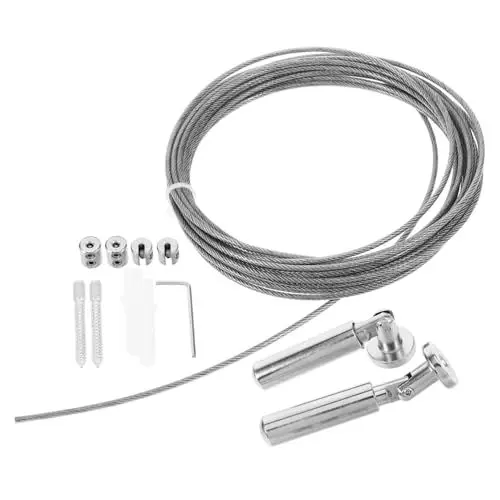 Produktbild: NESTINGHO 1 Set Wäscheleine Wäscheleine Wäscheleine Winddicht Trocknende Wäscheleine Trocknende Wäscheseile Kleideraufhängeseil Professionelle Wäscheleinen Edelstahl Kabel Seil Silber