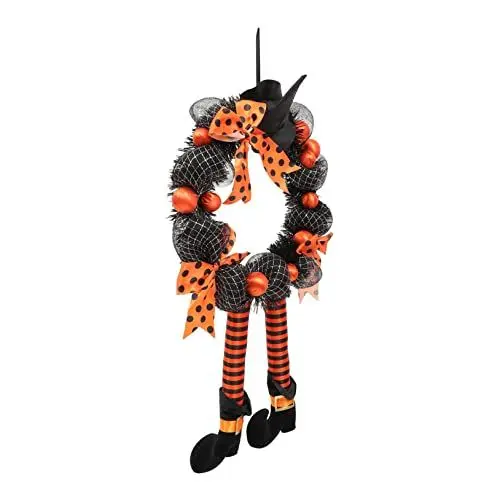 Produktbild: NESTINGHO 1stk Halloween-Kranz Schwarze Girlande Kränze Für Die Haustür Halloween-türdekorationen Schwarzes Dekor Halloween-Zeichen Für Kränze Türkränze Für Draußen Halloween-Girlande Stoff