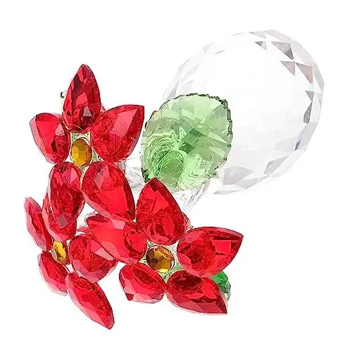 Produktbild: NESTINGHO 1stk Kristall-Ananas-vase Pflanzen Tischdeko Szenendekor Kunstvase Tischdekorationen Dekorative Blühende Künstliche Rose Künstliche Pflanze Heimdekoration Rot Weißer Kristall
