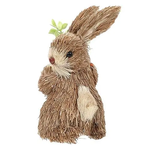 Produktbild: NESTINGHO 1stk Stehender Kaninchenschmuck Aus Stroh Osterhasenfigur Künstliches Tiermodell Dekorationen Für Zuhause Tierfigur Zu Ostern Hasenpuppe Gewebtes Kaninchendekor Tierstatue