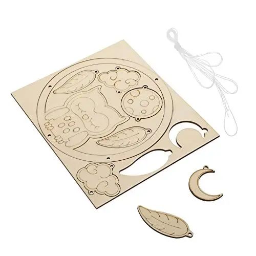 Produktbild: NESTINGHO 1stk Windspiel Ornament Windspiel Schmuck Wandbehang Selber Machen -Set Für Kinder Unvollendet Kinderzimmer Hängende Dekoration Handdekor Brown Hölzern