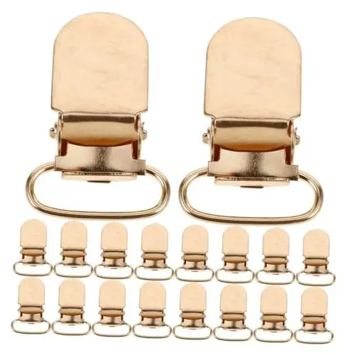 Produktbild: NESTINGHO 20st Schnalle Riemenverstellclip Sockenklemme Sockenklammern Hosenträgerclips Strumpfband-clip Klammer Für Socke Sockenclip Sockenklammer Für Männer Riemenclip Eisen Golden