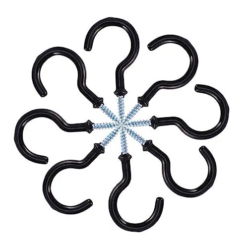 Produktbild: NESTINGHO 20st Tasse Haken Kleinigkeiten Haken Pflanzenhaken Schwarze Tassenhaken Haken Zum Aufhängen Von Utensilien Deckenhaken Zum Aufhängen Von Pflanzen Schrauben Kohlenstoffstahl Black