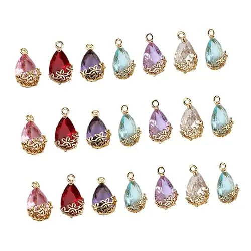 Produktbild: NESTINGHO 21St Schmuckanhänger herstellen Zirkon-Anhänger Tropfenanhänger aus Strass Charms in Form von Wassertropfen DIY-Anhänger Schmuckbasteln Schmuckelemente modische Anhänger