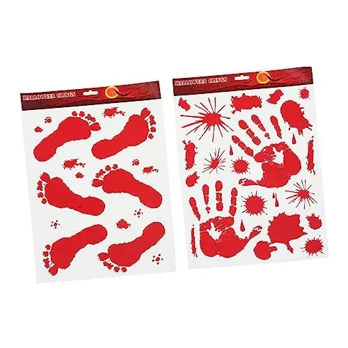 Produktbild: NESTINGHO 2 Blätter Halloween-Fensteraufkleber Halloween-Wandaufkleber Halloween-Hintergrund-Aufkleber Halloween Fensterdeko halloween fensterbilder blutige Fensterfolien Partyzubehör Papier