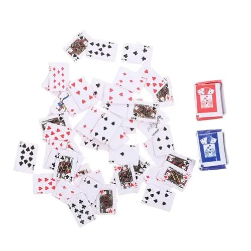 Produktbild: NESTINGHO 2 STK Kartenspiel Spielen Kartenspielen Brettspiel-Poker kreative Pokerkarten kinderspiele Kinder Spiele erwachsenenspiele Mini-Pokerkarte aus Papier 1:12 Kleiner Schürhaken