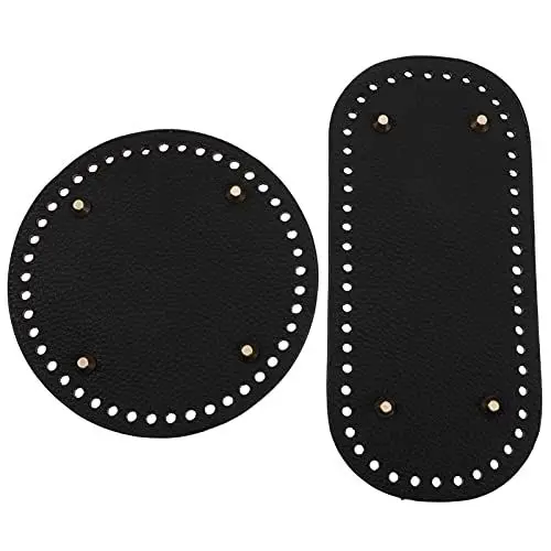 Produktbild: NESTINGHO 2 Stück Taschenboden Aus PU Leder DIY Strick Und Häkeltaschen Formbasis Mit Löchern 22x10 cm Ideal Für Handarbeitsprojekte