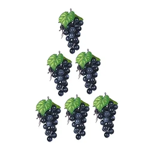 Produktbild: NESTINGHO 6st Künstliche Weintraube Trauben-Requisite Künstliche Weinreben Trauben Obst Künstliches Traubenhandwerk Dekorative Schaumfrucht Simulierte Gefälschte Traube Falsches Obst Sport