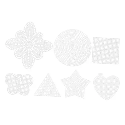 Produktbild: NESTINGHO 70 Blatt Blatt Kreuzstichmasche plastikplane kunststoffgitter Bastelmaterial-Netzgitter plastikgitter Mesh-Stickbrett Acrylgarn zum Häkeln DIY Kreuzstich-Netz DIY-Material Weiß