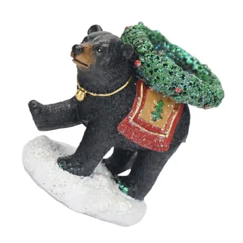 Produktbild: NESTINGHO Bärendekor Tischdekoration Heimdekorationen Tierischer Leuchter Votivkerzenhalter Teelichthalter Osterkerzenhalter Kerzensäulenhalter Skulpturen Wohnkultur Tablett Dekor Harz