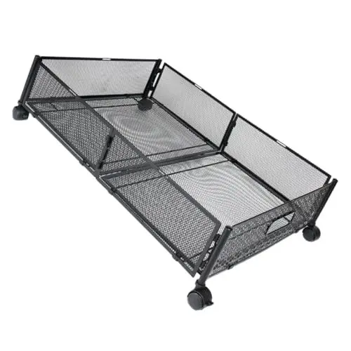 Produktbild: NESTINGHO Bettaufbewahrungs-Organizer matratzenbezug bettablage Bettunterlage beetkasten space saver schubladenschrank unter Bettkästen Unterbettschubladen auf Rollen Rostfreier Stahl Black