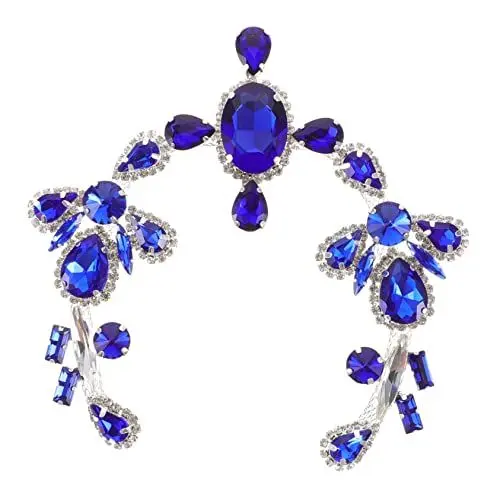 Produktbild: NESTINGHO Blumenkette aus Strass Hand schmuck bläulich Patch mit Strassapplikationen schneiden Strasssteine Hochzeitsdekorationen für die Zeremonie Kleidung glitzerapplikationen dekor