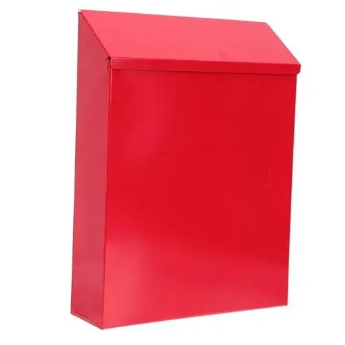 Produktbild: NESTINGHO Briefkasten Dekor Zeitungsboxen für draußen Paket Postfach mit hoher Kapazität Bürobriefkästen vorschlagsbox us Mailbox postkiste Briefpostbehälter privater Postcontainer Eisen rot