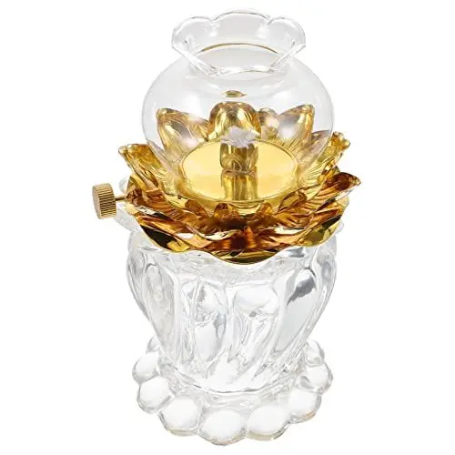 Produktbild: NESTINGHO Lotus-Butter-Lampe Ersatzdocht Öllampenbrenner Öllampe Dochtbrenner Lotusöllampe antike Petroleumlampen Kerosinlampe Petroleumlampe aus Glas Öllampendocht Legierung Transparent