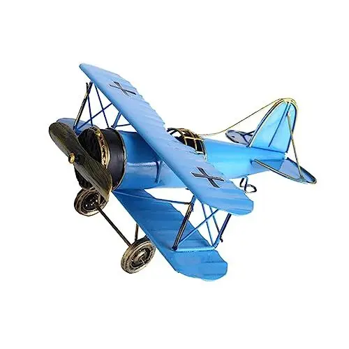 Produktbild: NESTINGHO Retro Flugzeugmodell Aus Metall Kreatives Himmelblaues Eisen Flugzeug Für Heimdekoration Handgefertigtes Sammlerstück Für Luftfahrtbegeisterte