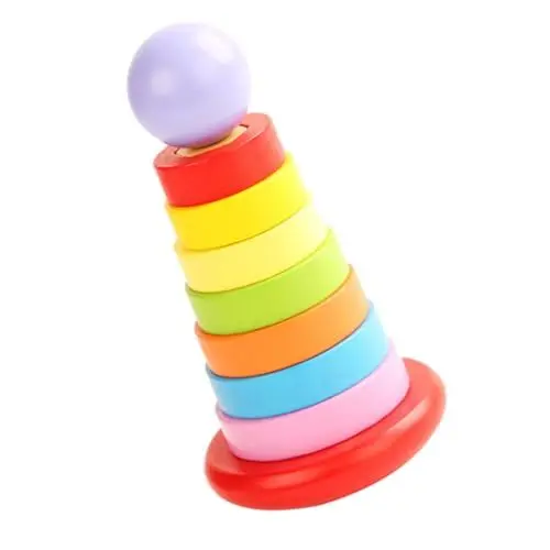 Produktbild: NESTINGHO Runde Paarung pädagogisches Spielzeug Bauspielzeug Spielzeug stapeln Kleinkindspielzeug Spielzeug für Kinder kinderspielzeug Rainbow Tower Stapelspielzeug Lernspielzeug hölzern