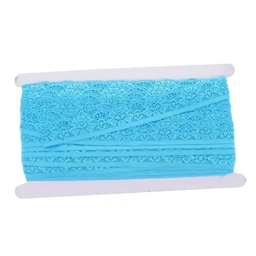 Produktbild: NESTINGHO Spitzendekoration Elastisches Band Nähen Trimmen Unelastische Stickereispitze Dessous-kostüm Spitzenbesatz Für Unterwäsche Buntes Kleid Hochzeitsdekoration Blumenband Blue Nylon