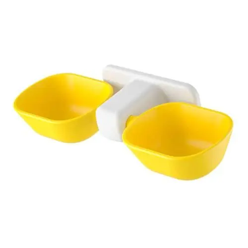 Produktbild: NESTINGHO Wasserspender für Haustiere doppelter Fressnapf Erhöhte Katzennäpfe Hundenapf erhöht pet Feeder Cat Feeder Futterspender für Haustierfutter Futternapf für Haustiere Plastik Yellow