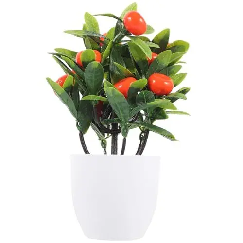 Produktbild: NESTINGHO kunstplflanze Artificial Plant Fruchtbaum-Dekoration künstliche früchte raumdeko künstliches Obstbaumdekor Faux-Frucht-Orangenbaum Desktop-Bonsai-Dekor Obstbaum dekor Plastik