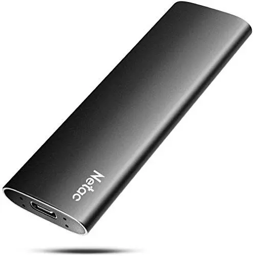 Produktbild: Netac SSD Extern 500GB USB 3.2 Gen 2, Externe Festplatte SSD für Laptop, TV Aufnahmen, Mac, PS4, PS5, Xbox, Handy Android (USB C Aluminum)