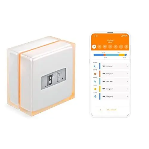 Produktbild: Netatmo Smart Thermostat Zur Steuerung von Heizungsanlagen, NTH01-DE-EC, Orange, Weiß