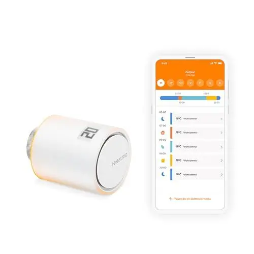 Produktbild: Netatmo Smartes Heizkörperthermostat WLAN, Zusatzmodul für das Smarte Heizkörperthermostate Starterpaket und für den Smart Thermostat, Energie sparen & Komfort steigern, NAV-AMZ