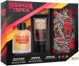 Produktbild: NETFLIX Stranger Things Geschenkset: Eau de Toilette 100ml, Duschgel 150ml und Kosmetiktasche - kraftvoller maskuliner Duft