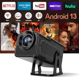 Produktbild: (Netflix Lizenziert) HY320 NTV Android 13 Smart Beamer mit Offiziellen TV Apps, ChatGPT Sprachassistent, 1080P Native 320 ANSI Movie Portable Projektor mit 5G WiFi und BT5.2 für Heimkino/Outdoor
