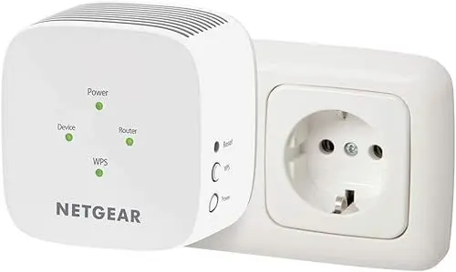 Produktbild: NETGEAR WLAN Repeater EX3110 WLAN Verstärker AC750 (Dual-Band WiFi 2,4/5 GHz, Abdeckung 2 bis 3 Räume & 20 Geräte, bis zu 750 MBit/s Geschwindigkeit), Weiß