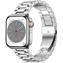Produktbild: Netolo Metall Armband Kompatibel mit Apple Watch Armband 40mm 38mm 41mm, Edelstahl Ersatz Armband Kompatibel mit Apple Watch SE Armband/iWatch Armband Series 9 8 7 6 5 4 3 2 1 SE 2 für Damen Herren