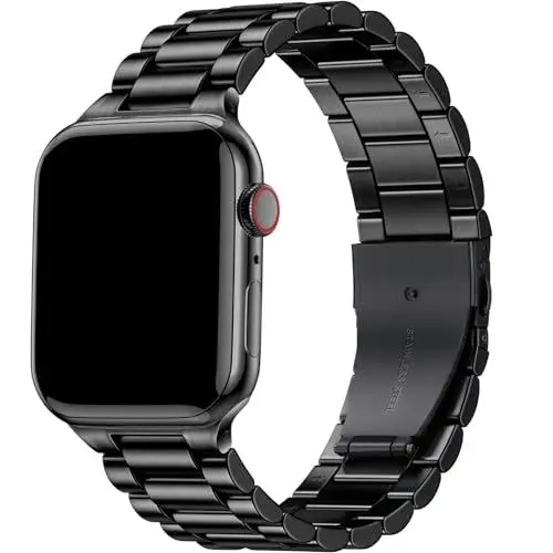 Produktbild: Netolo Metall Armband Kompatibel mit Apple Watch Armband 45mm 44mm 49mm 42mm 46mm, Edelstahl Ersatz Band Kompatibel mit Apple Watch SE Armband/iWatch Armband Series 10 9 8 7 6 5 4 3 2 1 SE 2 Ultra
