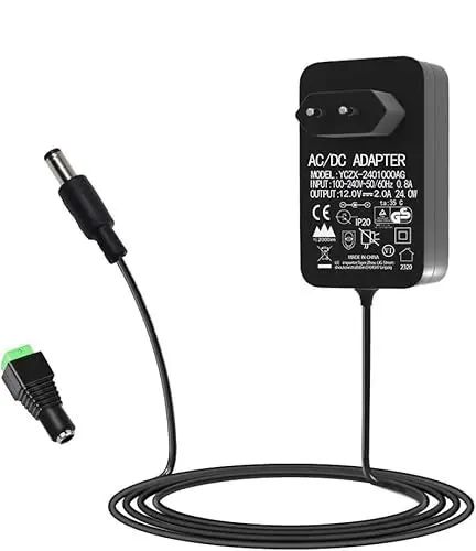 Produktbild: Netzteil 12V 2A, 12V 2A Netzteil Trafo Netzadapter Steckernetzteil 24w für kleine elektronische Geräte, WLAN-Router, TV Set Box, Hub,LED-Streifen, Mediaplayer
