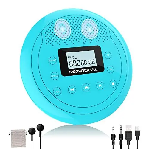 Produktbild: NEU 2023 Tragbarer CD Player mit Lautsprecher, CD Player Tragbar, Wiederaufladbar Discman CD Player für Auto Kinder, Anti-Skip CD-Player klein mit Kopfhörer für Hörbücher Musikhören