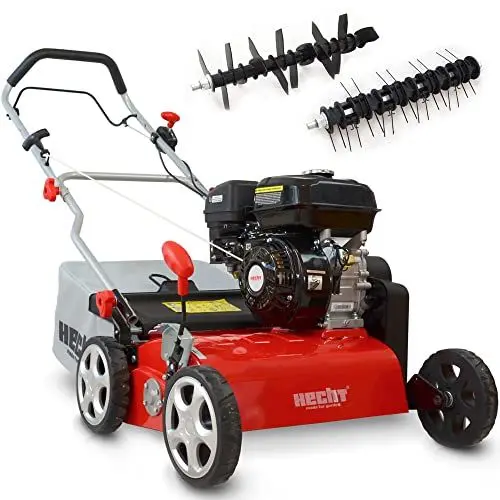 Produktbild: HECHT 2-IN-1 Benzin Vertikutierer/Lüfter für optimale Rasenpflege – 4,2 kW / 5,7 PS – 40 cm Arbeitsbreite – 45 l Fangkorb – mit 2 Walzen für effektives entfernen von Moos und Unkraut im Rasen