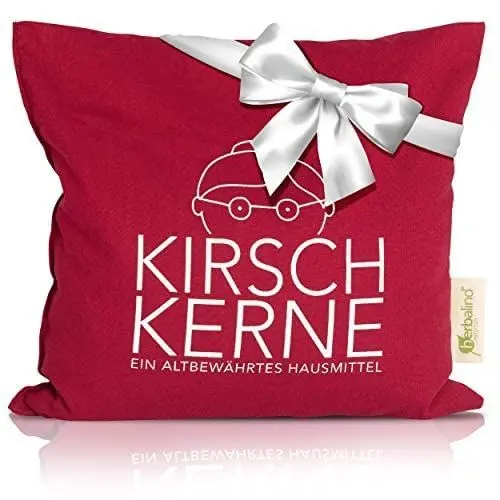 Produktbild: NEU Limited Edition HERBALIND Kirschkernkissen Omas Kirschkerne Kirschkern-Füllung - Körnerkissen Größe 24 x 25 cm Wärmekissen Mikrowelle - Bezug aus 100% Baumwolle - in rot